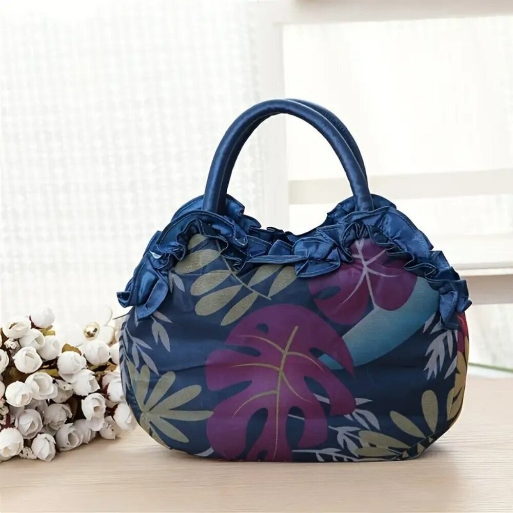 Elegant Blue Floral Lace Handbag with Tassel Accents NWT​​ - Picture 6 of 6